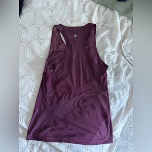 Lululemon Athletica Purple Cut Out Fitted Tank Top